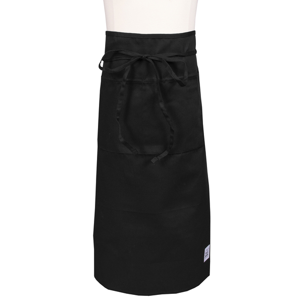 Chef Revival Knife & SteelBistro Apron w/ 2 middle pockets - Black 607BA2-BK